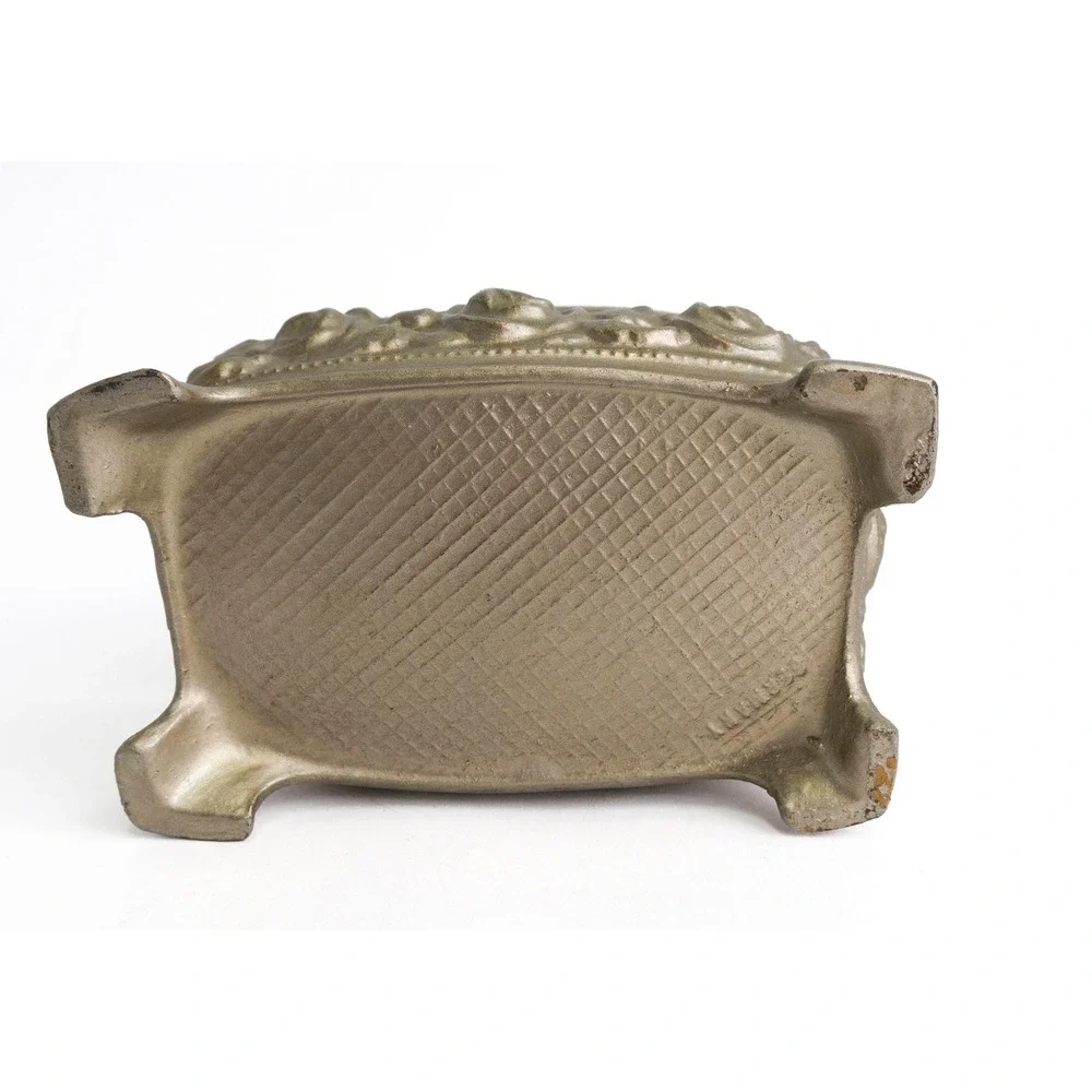 Antique Edwardian Jewelry Box Gold Gilt Metal Casket Style